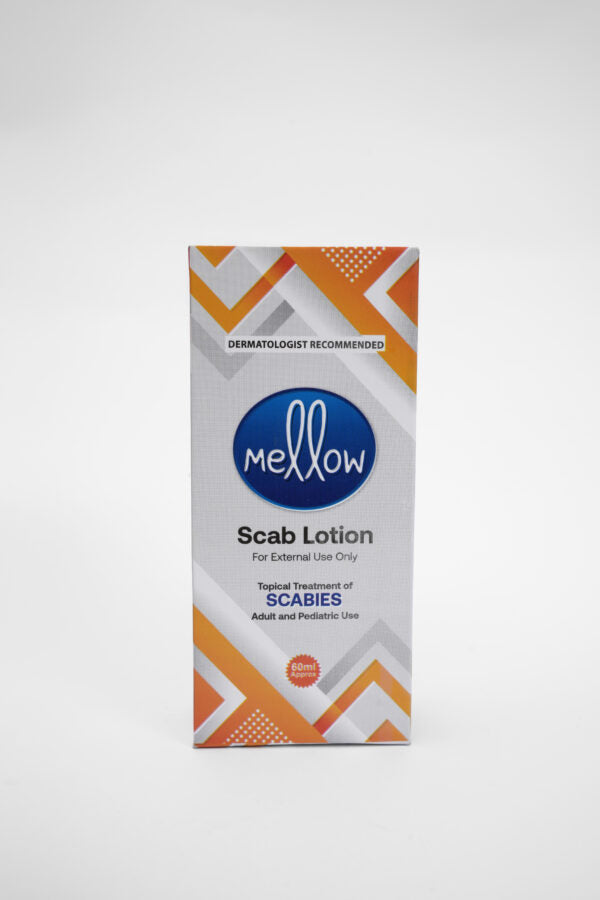 Mellow Scab Lotion – Skin Soothing Care Formula with Permethrin 3% & Sulfur 5% | Targeted Skin Relief Lotion (60ml)