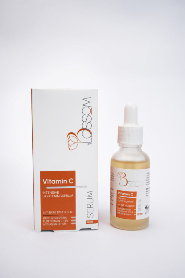Blossom Vitamin C Serum – 15% Pure Vitamin C Brightening Serum with Vitamin E & Tetrahexyldecyl Ascorbate | Antioxidant Glow Serum (20ml)